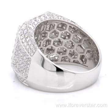 Diamond Micropave Set 18K White Gold Luxury Rings